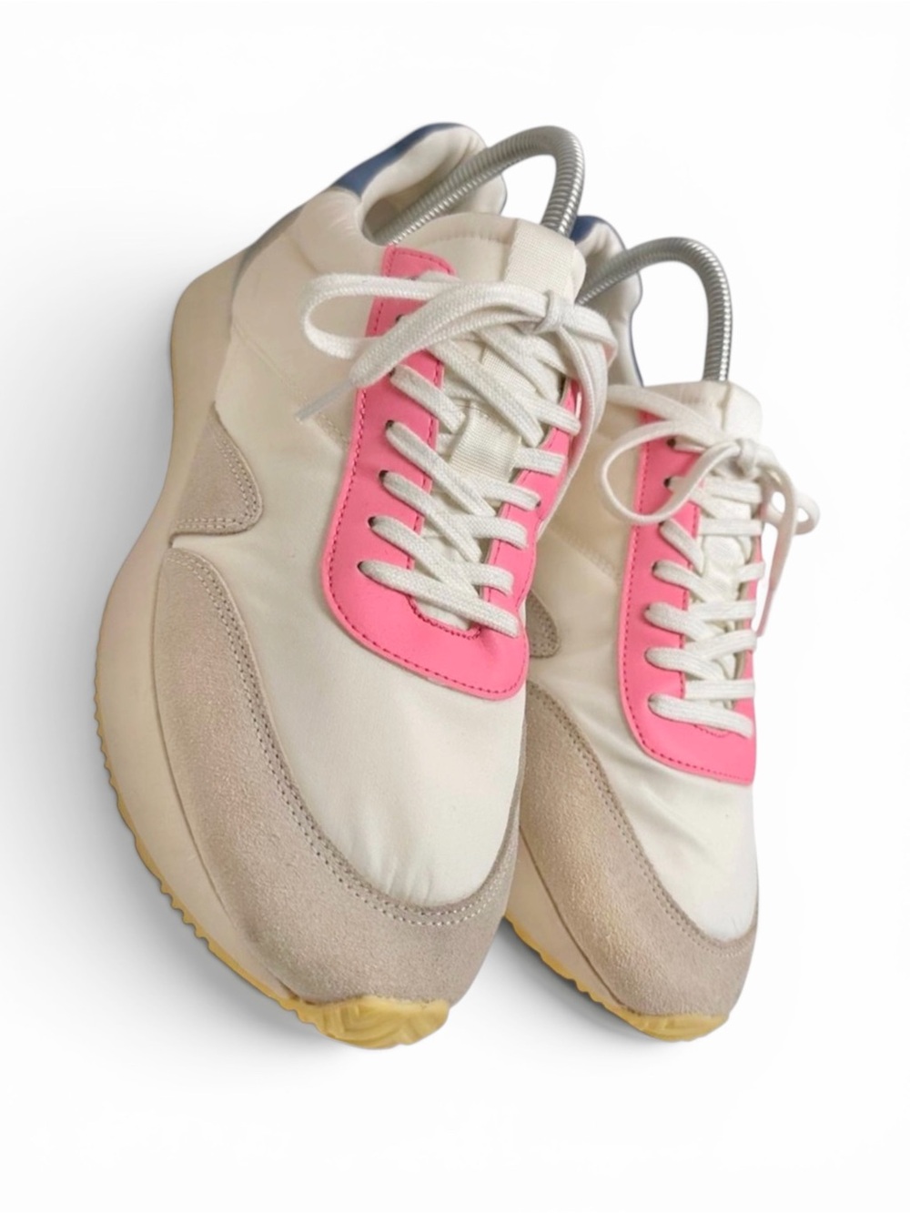 Matisse Farrah Retro Colorblock Sneakers Suede Ivory Pink Lace Up Women’s 8.5